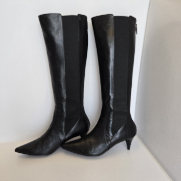 Beautiful Adrienne Vittadini Kitten Heels Leather Boots - Picture 1 of 12